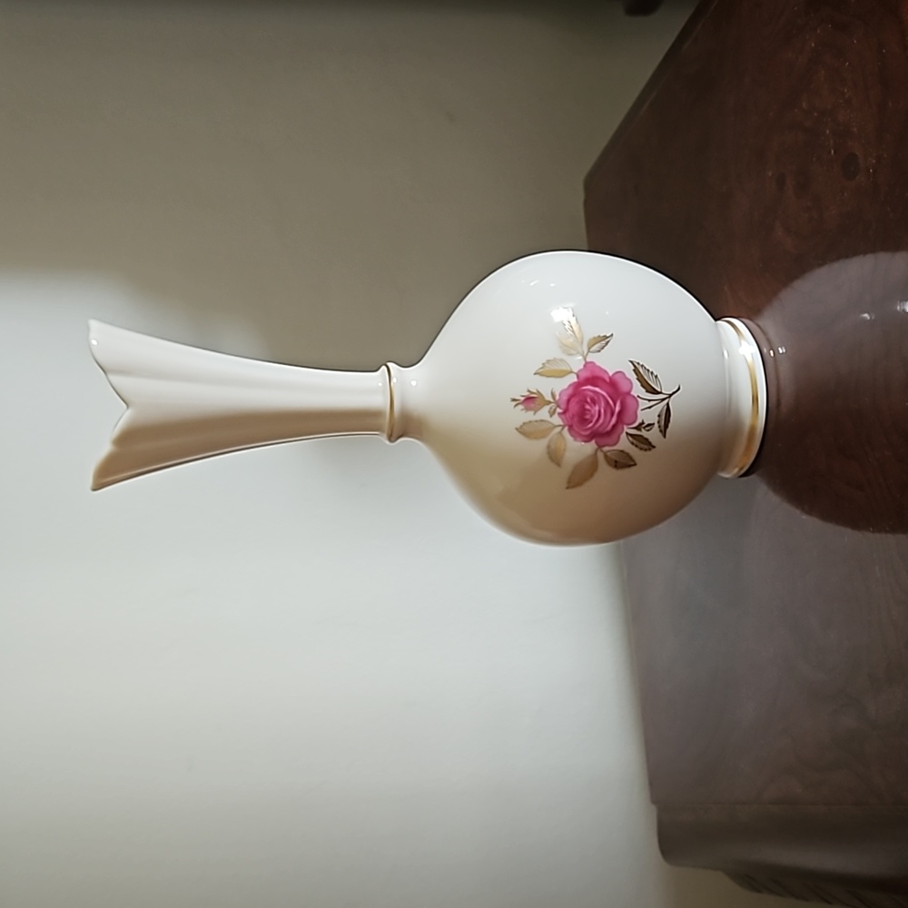 Lenox Bud Vase with single Rose 8" high